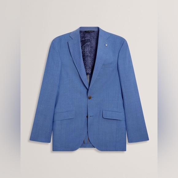 Ted Baker London Jaying Slim Fit Textured Wool Suit Jacket in Blue - Picture 5 of 16